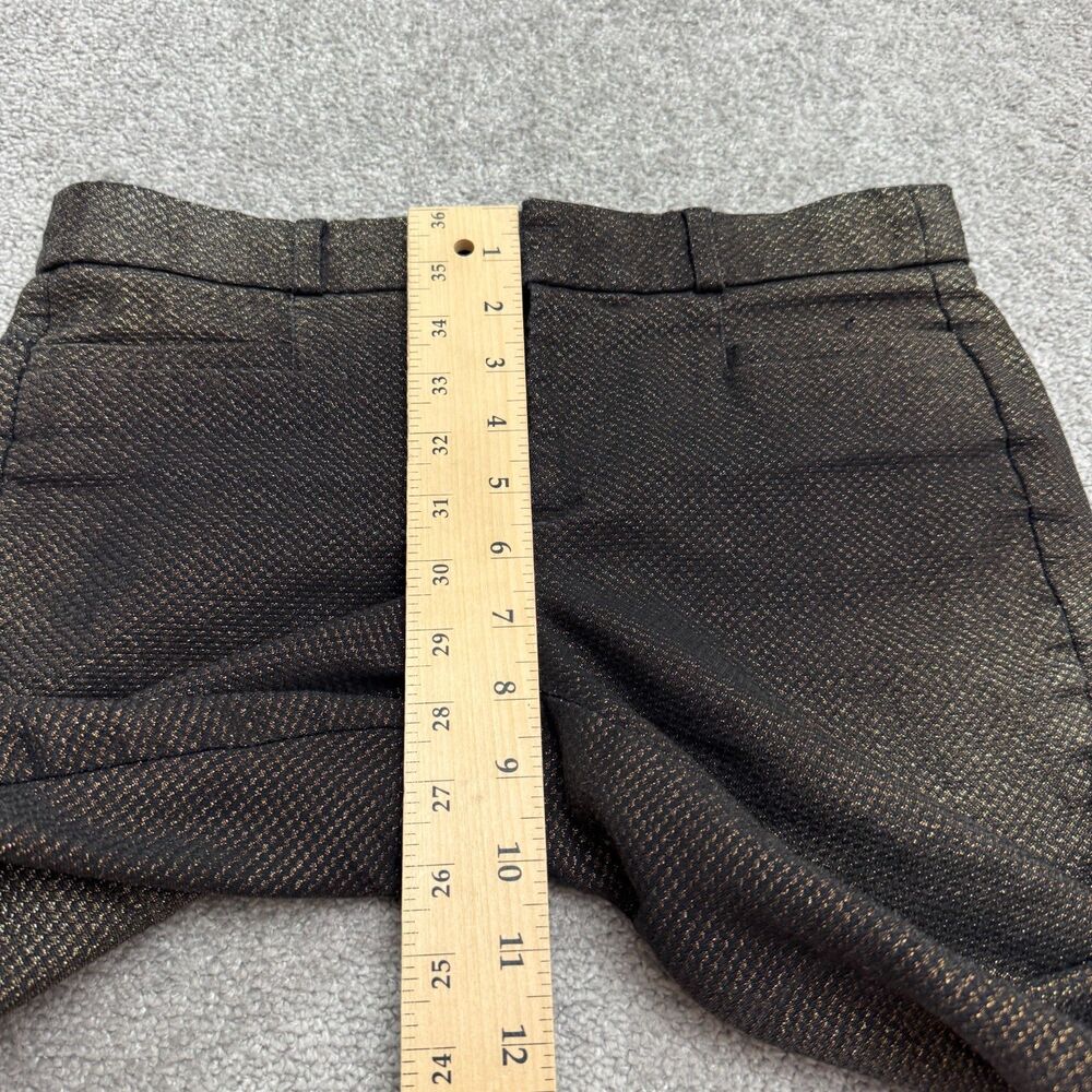 Banana Republic Sloan Metallic Slim Fit Ankle Pants Women 2 Gold Bronze Textured - Picture 7 of 16